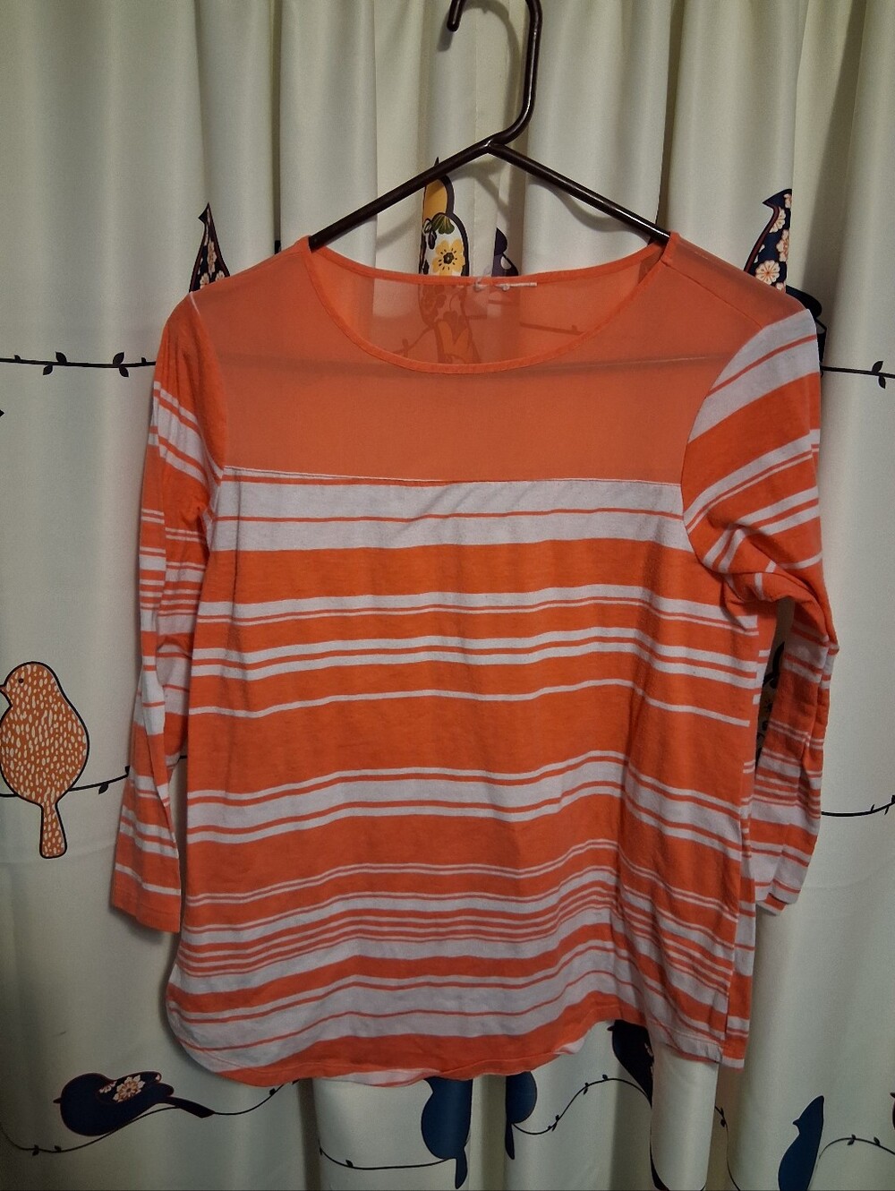 Pink & White Striped Women’s Top Size M